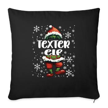 Weihnachtsoutfit Texter Elf - Sofakissenbezug 45 x 45 cm - Schwarz - Vorne