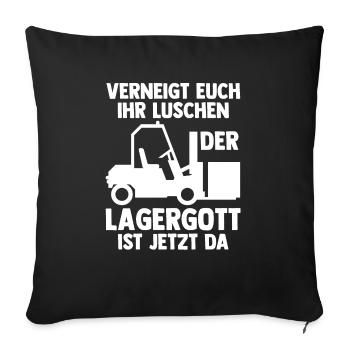 Lagergott Gabelstapler Logistiker Lagerist Stapler - Sofakissenbezug 45 x 45 cm - Schwarz - Vorne