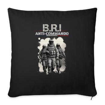BRI BAC Special Unit France - Sofa pillowcase 17,3'' x 17,3'' (45 x 45 cm) - black - Front