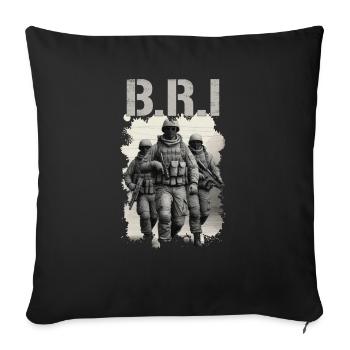BRI BAC Special Unit France - Sofa pillowcase 17,3'' x 17,3'' (45 x 45 cm) - black - Front