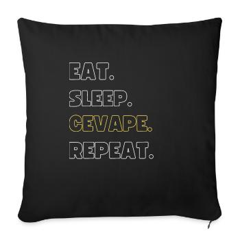 Cevape cevapcici balkan - Housse de coussin décorative 45 x 45 cm - noir - Devant