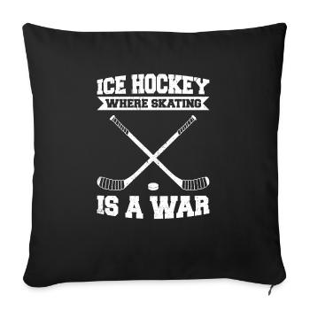 Dicton de hockey sur glace pour les joueurs de hockey sur glace - Housse de coussin décorative 45 x 45 cm - noir - Devant