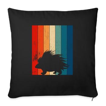 Mignon Porc-épic Drôle - Housse de coussin décorative 45 x 45 cm - noir - Devant