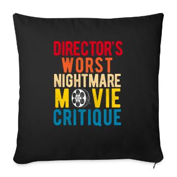 Critique de cinéma Cinéphile Cinéphile Amant Drôle Critique - Housse de coussin décorative 45 x 45 cm - noir - Devant