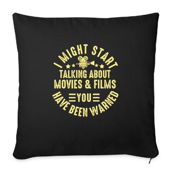 Critique de cinéma Cinéphile Cinéphile Amant Drôle Critique - Housse de coussin décorative 45 x 45 cm - noir - Devant