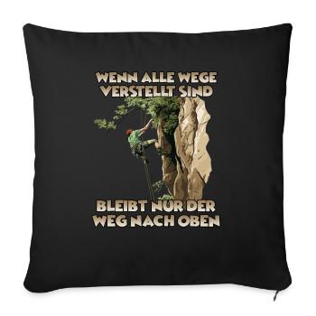 Gipfelabenteuer Toprope Klettern für Bergsteiger - Sofakissenbezug 45 x 45 cm - Schwarz - Vorne
