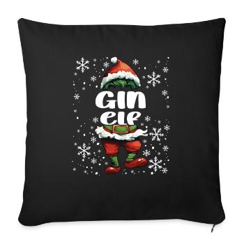 Tenue de Noël Gin Elf - Housse de coussin décorative 45 x 45 cm - noir - Devant