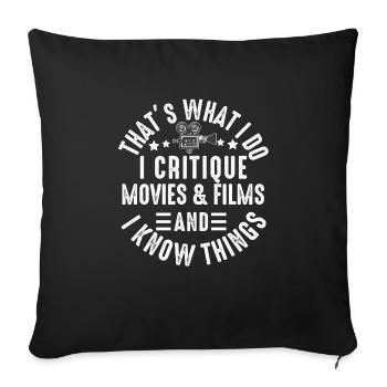 Critique de cinéma Cinéphile Cinéphile Amant Drôle Critique - Housse de coussin décorative 45 x 45 cm - noir - Devant
