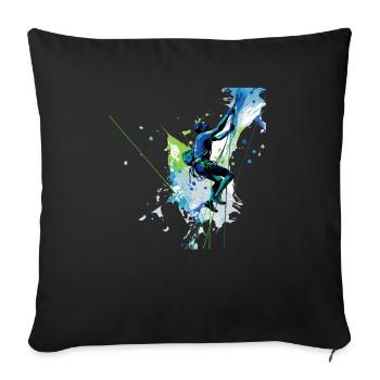 Bergabenteuer: Toprope Klettern für Naturfreunde - Sofakissenbezug 45 x 45 cm - Schwarz - Vorne