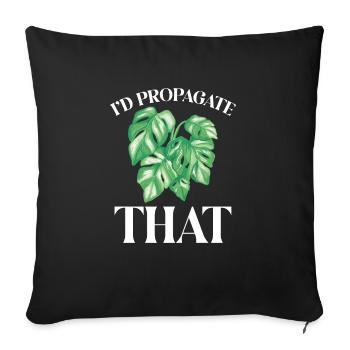 Monstera Deliciosa Albo Botanical Houseplant - Sofa pillowcase 17,3'' x 17,3'' (45 x 45 cm) - black - Front