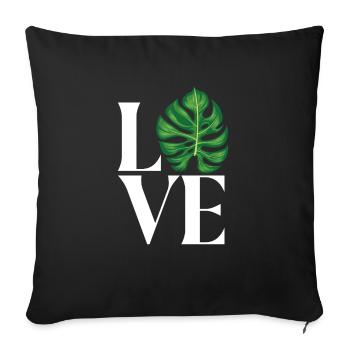 Monstera Deliciosa Albo Botanical Houseplant - Sofa pillowcase 17,3'' x 17,3'' (45 x 45 cm) - black - Front