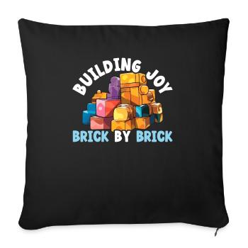 Master Builder Bricks Blocks Play Building Blocks - Sofa pillowcase 17,3'' x 17,3'' (45 x 45 cm) - black - Front
