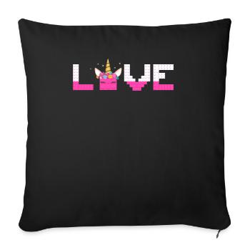 Master Builder Bricks Blocks Play Building Blocks - Sofa pillowcase 17,3'' x 17,3'' (45 x 45 cm) - black - Front