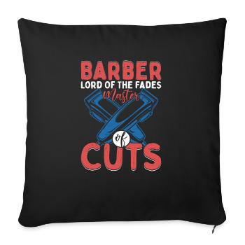 Seigneur De La Fondue Maître Des Coupes Coupe De Cheveux Ba - Housse de coussin décorative 45 x 45 cm - noir - Devant