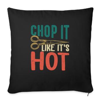 Chop It Like It's Hot Barbershop Beard Haircut - Sofa pillowcase 17,3'' x 17,3'' (45 x 45 cm) - black - Front