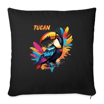 TOUCAN - Housse de coussin décorative 45 x 45 cm - noir - Devant