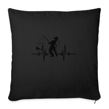 Fishing Fishing Angler Fishing Hook - Sofa pillowcase 17,3'' x 17,3'' (45 x 45 cm) - black - Front