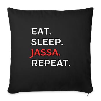 Jassa Jassen Kartenspiel - Sofakissenbezug 45 x 45 cm - Schwarz - Vorne