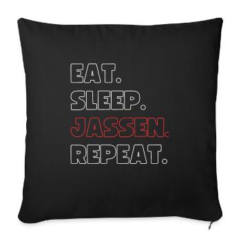 Eat Sleep Jassen Repeat - Sofakissenbezug 45 x 45 cm - Schwarz - Vorne