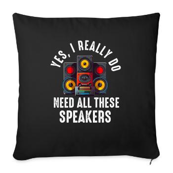 Car Stereo For Audio Installer Speakers Car Bass - Sofa pillowcase 17,3'' x 17,3'' (45 x 45 cm) - black - Front