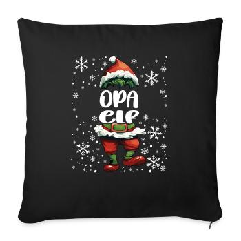 Weihnachtsoutfit Opa Elf - Sofakissenbezug 45 x 45 cm - Schwarz - Vorne