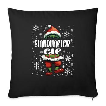 Weihnachtsoutfit Standhafter Elf - Sofakissenbezug 45 x 45 cm - Schwarz - Vorne