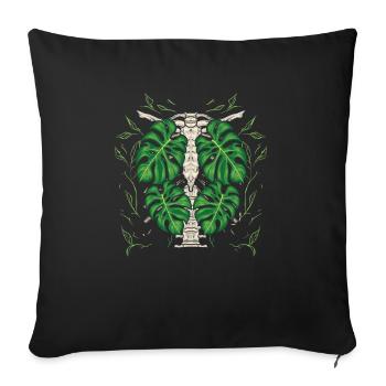 Monstera Deliciosa Albo Botanical Houseplant - Sofa pillowcase 17,3'' x 17,3'' (45 x 45 cm) - black - Front