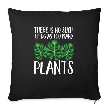 Monstera Deliciosa Albo Botanical Houseplant - Sofa pillowcase 17,3'' x 17,3'' (45 x 45 cm) - black - Front