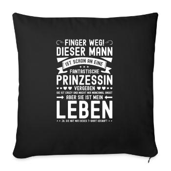 Mann Vergeben Geschenk für Ehemann Finger Weg - Sofakissenbezug 45 x 45 cm - Schwarz - Vorne