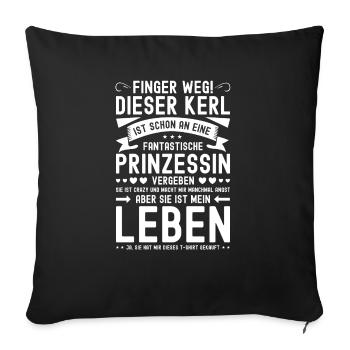 Lustiger Spruch Vergeben Beziehung Ehemann Freund - Sofakissenbezug 45 x 45 cm - Schwarz - Vorne