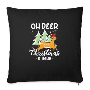 Christmas Santa Claus Gingerbread Reindeer Winter - Sofa pillowcase 17,3'' x 17,3'' (45 x 45 cm) - black - Front