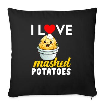Mashed Potatoes Lover Funny Butter Potato Food - Sofa pillowcase 17,3'' x 17,3'' (45 x 45 cm) - black - Front