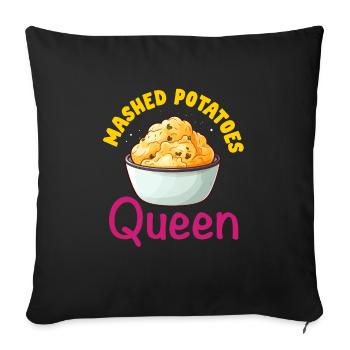 Amateur de purée de pommes de terre Nourriture de pommes de terre au beurre drôle - Housse de coussin décorative 45 x 45 cm - noir - Devant