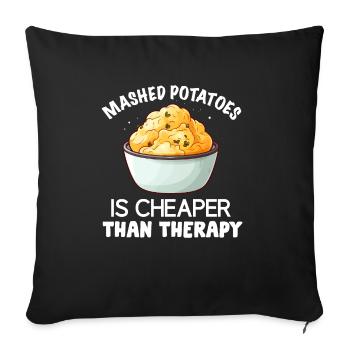 Mashed Potatoes Lover Funny Butter Potato Food - Sofa pillowcase 17,3'' x 17,3'' (45 x 45 cm) - black - Front