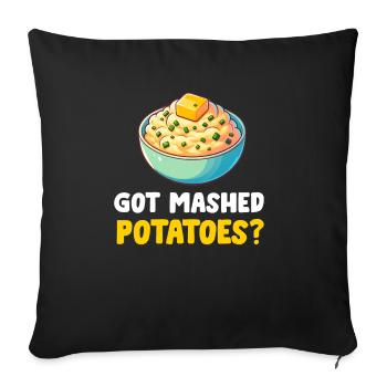 Amateur de purée de pommes de terre Nourriture de pommes de terre au beurre drôle - Housse de coussin décorative 45 x 45 cm - noir - Devant