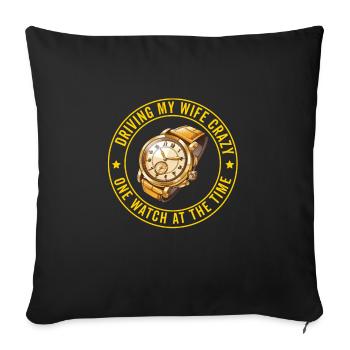Watch Collector Horologist Collecting Watches - Sofa pillowcase 17,3'' x 17,3'' (45 x 45 cm) - black - Front