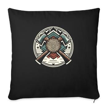 Wood Lumberjack Forestry Gift - Sofa pillowcase 17,3'' x 17,3'' (45 x 45 cm) - black - Front