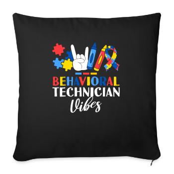 Behavioral Technician Vibes Registered ABA - Sofa pillowcase 17,3'' x 17,3'' (45 x 45 cm) - black - Front