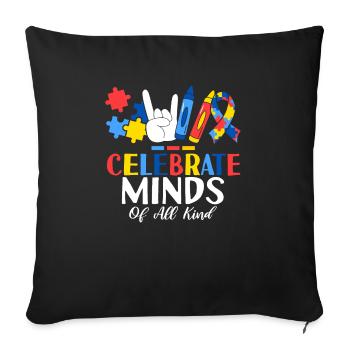 Celebrate Minds Of All Kind ABA Therapist - Sofa pillowcase 17,3'' x 17,3'' (45 x 45 cm) - black - Front