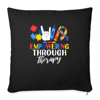 Empowering Through Therapy ABA Therapist - Sofa pillowcase 17,3'' x 17,3'' (45 x 45 cm) - black - Front