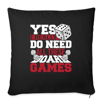 Board Games Game Board Gift - Sofa pillowcase 17,3'' x 17,3'' (45 x 45 cm) - black - Front