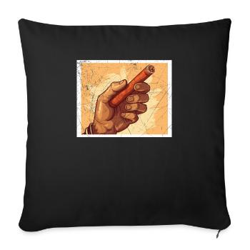 Cigar Smoking Tobacco Smoke Cigarette Smoker Cigar - Sofa pillowcase 17,3'' x 17,3'' (45 x 45 cm) - black - Front