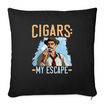 Cigar Smoking Tobacco Smoke Cigarette Smoker Cigar - Sofa pillowcase 17,3'' x 17,3'' (45 x 45 cm) - black - Front