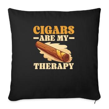 Cigar Smoking Tobacco Smoke Cigarette Smoker Cigar - Sofa pillowcase 17,3'' x 17,3'' (45 x 45 cm) - black - Front