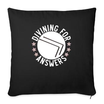 Dowsing Divining Water Witching Dowser - Sofa pillowcase 17,3'' x 17,3'' (45 x 45 cm) - black - Front