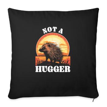 Pas un Hugger Porcupine Nature Lover Rod - Housse de coussin décorative 45 x 45 cm - noir - Devant