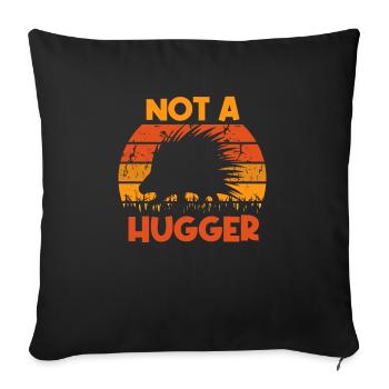 Pas un Hugger Porcupine Nature Lover Rod - Housse de coussin décorative 45 x 45 cm - noir - Devant