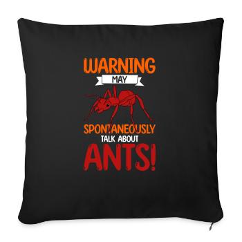 Fourmis fourmilières d’élevage de fourmis - Housse de coussin décorative 45 x 45 cm - noir - Devant