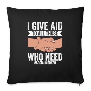 Social Worker Street Worker Street Worker - Sofa pillowcase 17,3'' x 17,3'' (45 x 45 cm) - black - Front