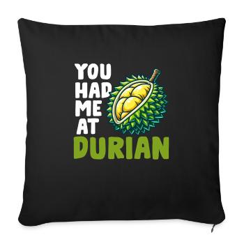 Durian Fruit Lover Funny Durio Zibethinus Men - Sofa pillowcase 17,3'' x 17,3'' (45 x 45 cm) - black - Front